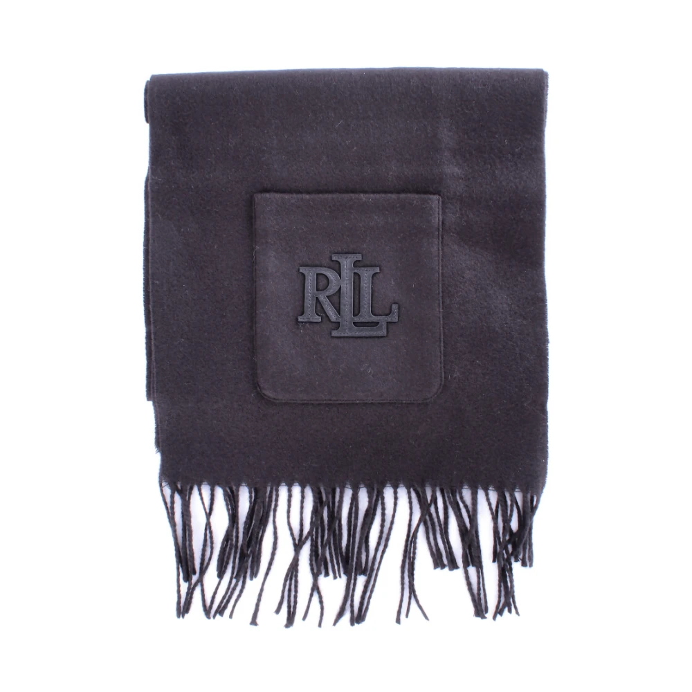 Ralph Lauren Dames Logo Front Sjaal met Zijzakken Black Dames