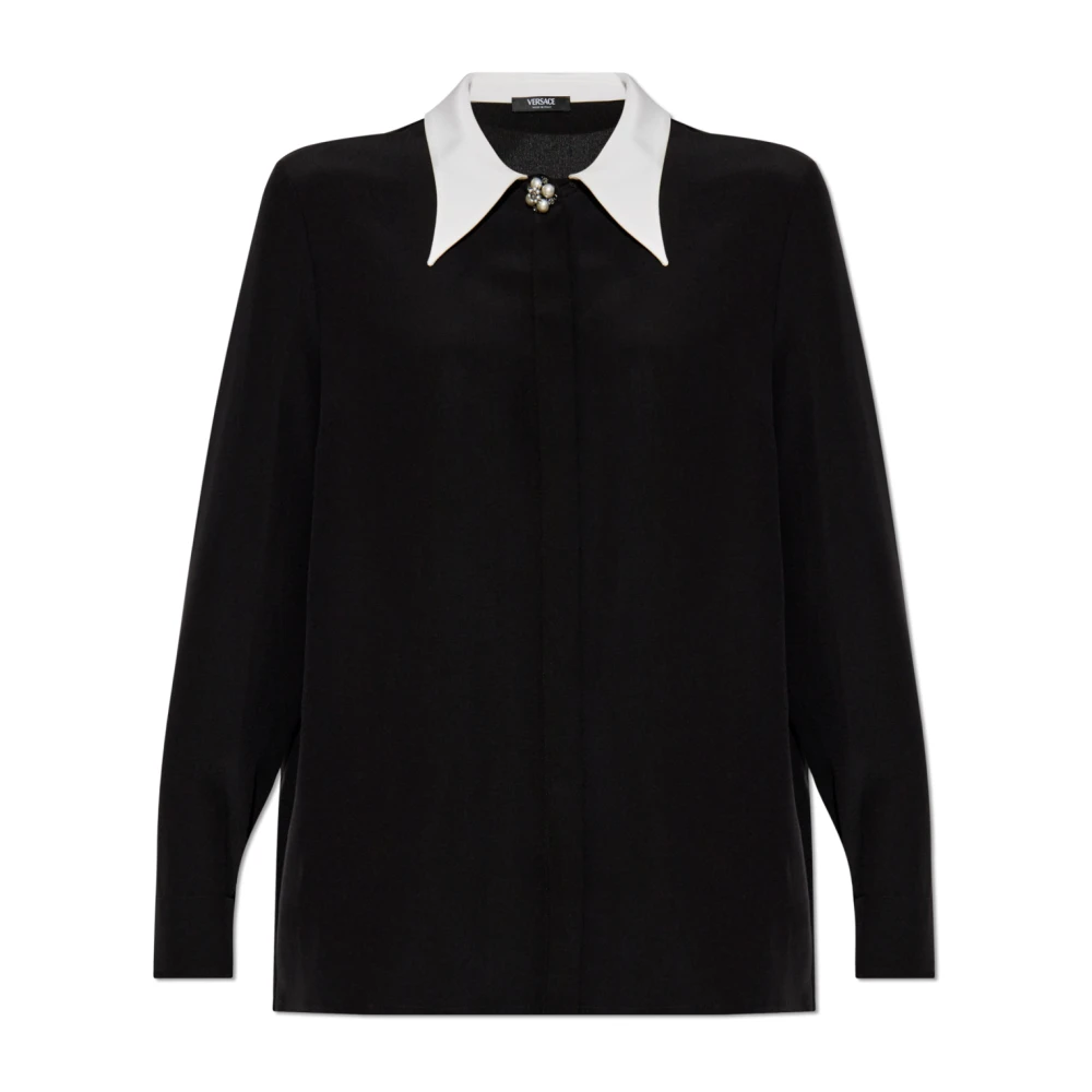 Versace Zijden overhemd Black Dames
