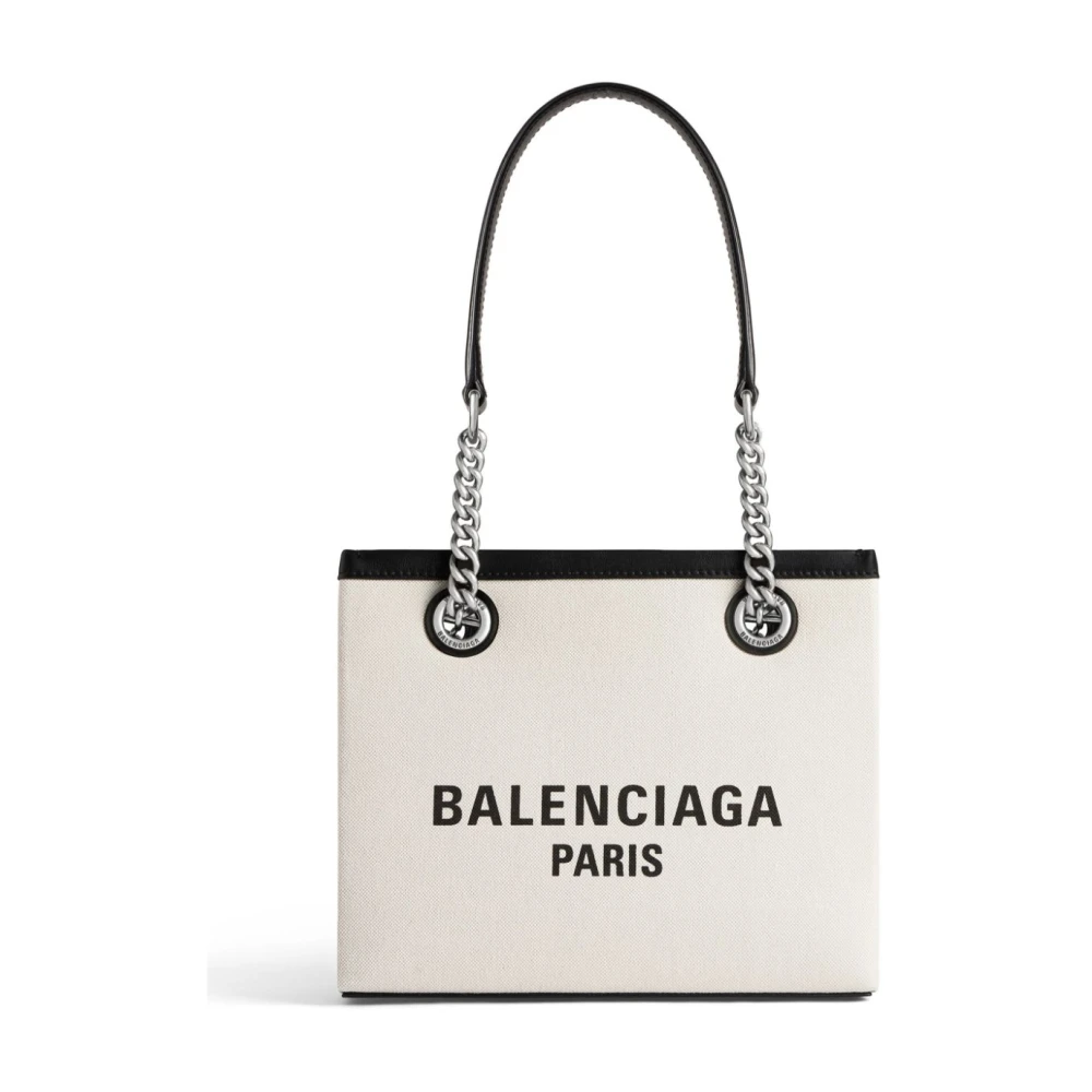 Balenciaga Duty Free Kleine Canvas Tote Tas Beige Dames