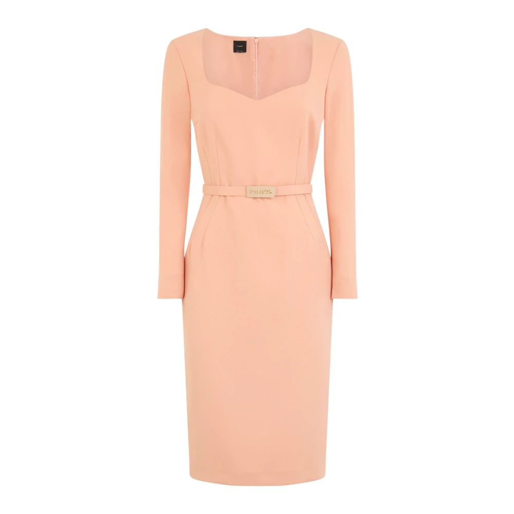 Pinko Vrouw Roze Kleedjes Dames, L, Polyester, Poederroze Midi Jurk