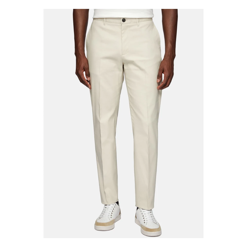 Boggi Milano Tech Katoenen Broek Beige Heren