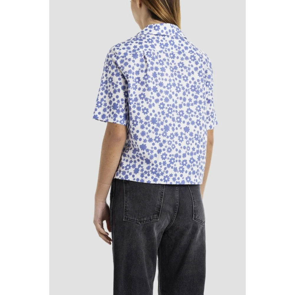 Marni Blauwe Bloemen Zomer Shirt Blue Dames