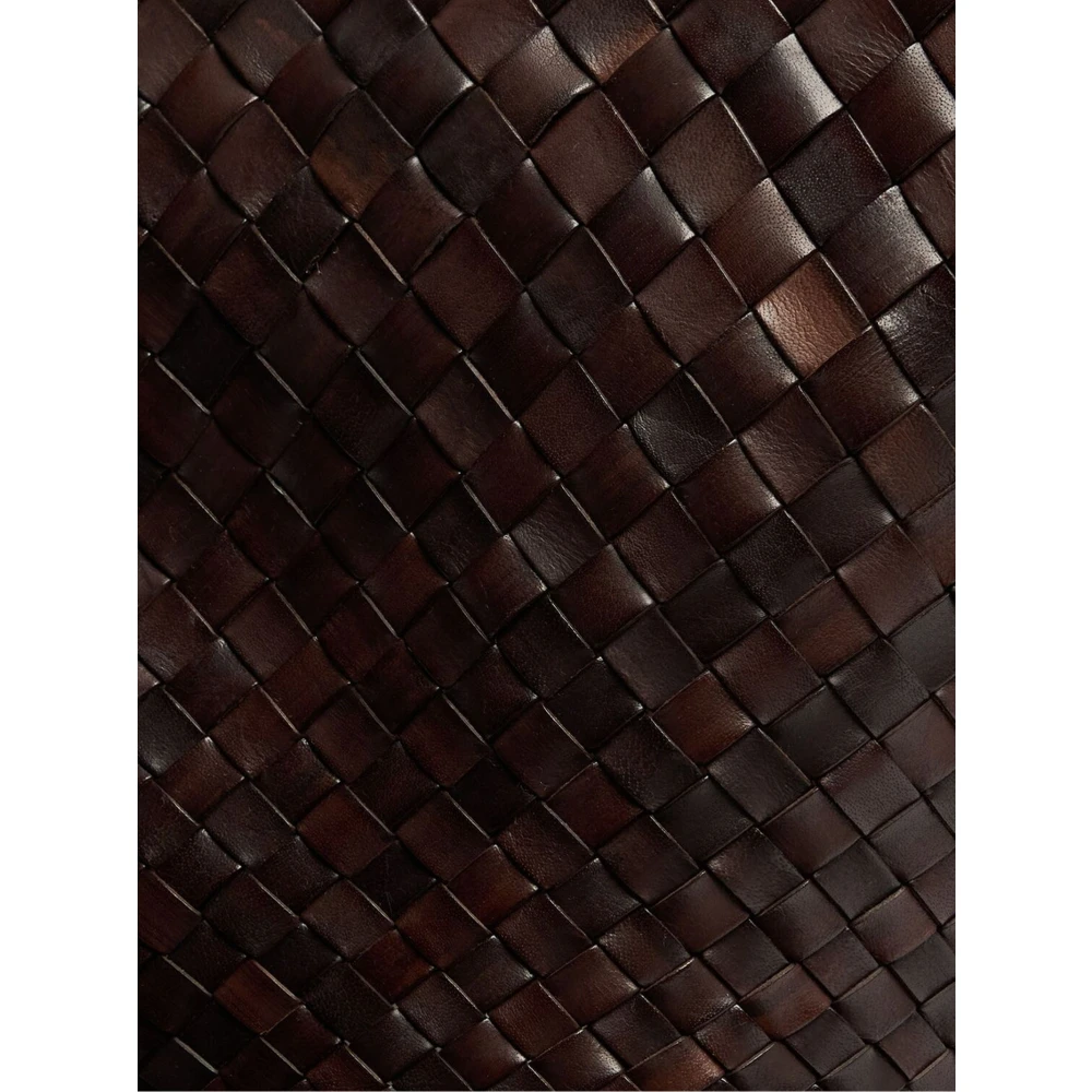 Dragon Diffusion Handgeweven Donkerbruine Leren Winkelmand Brown Dames