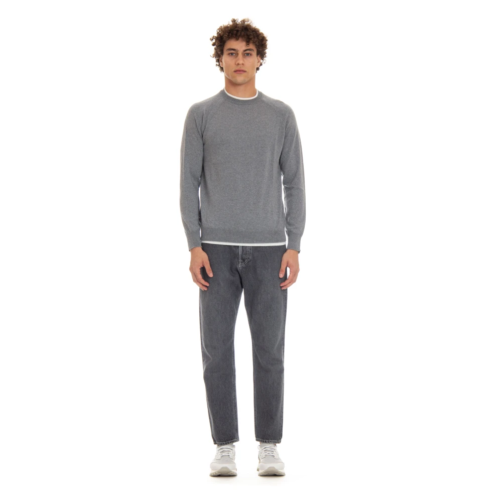 Eleventy Grijze Sweaters met Italiaans Garen Gray Heren