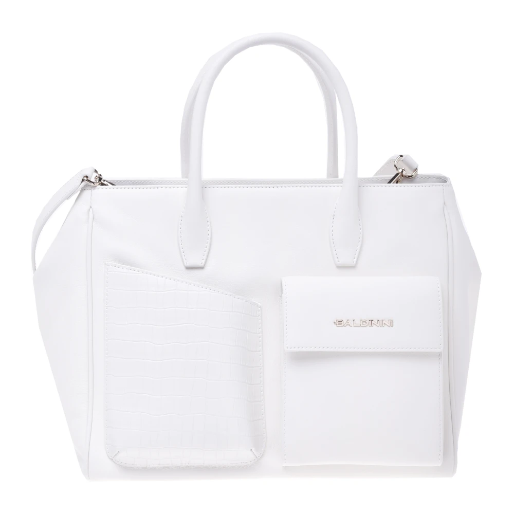 Baldinini Handbag in white leather with crocodile print White Dames