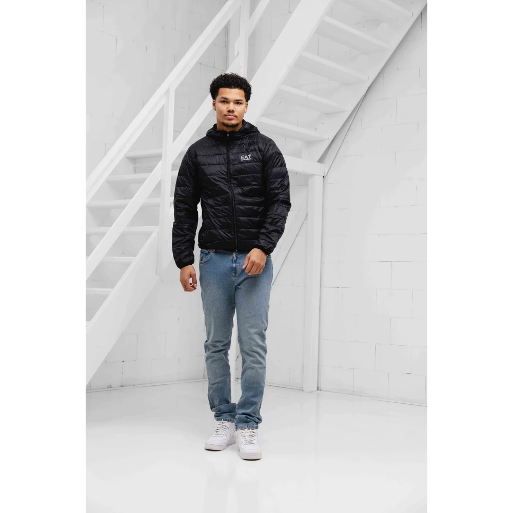 Emporio Armani Zwarte Heren Zomerjas Stijlvol Comfort Black Heren