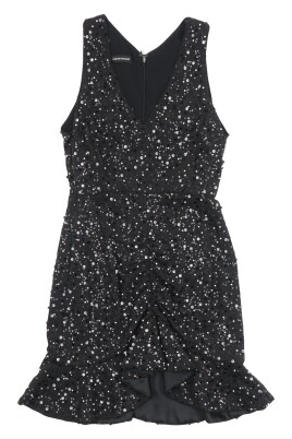 a line black dress formal Elegant A-line Spaghetti-straps Long Black Prom Dress with Split TB1331 - main image 1