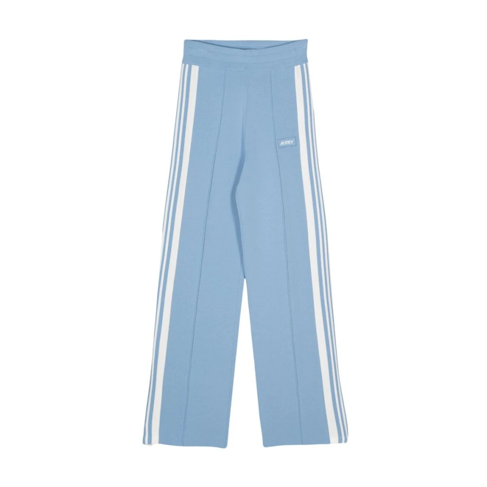 Autry Blauw Witte Gebreide Shorts met Zijstreep Blue Dames