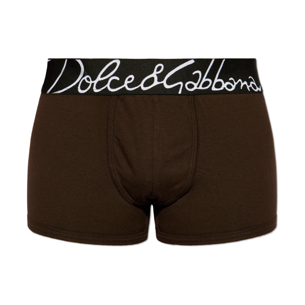 Dolce & Gabbana Boxershorts met logo Brown Heren