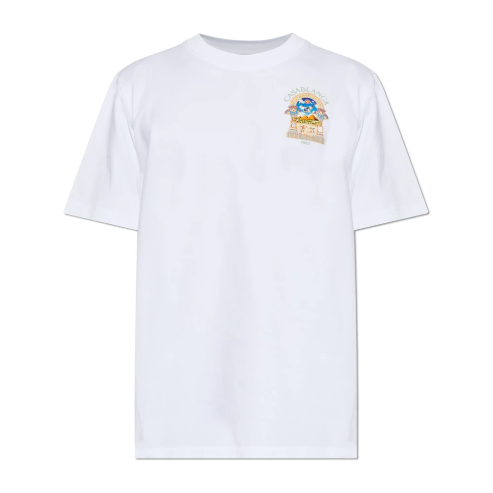 Casablanca T-Shirt With Colorful Print - Male - T-Shirts - White - M - Tops