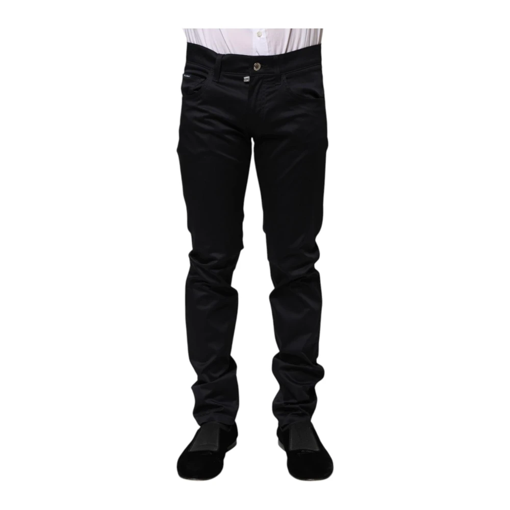 Dolce & Gabbana Men's Black Slim Fit Jeans, Xs, Skinny Mid Waist Trousers