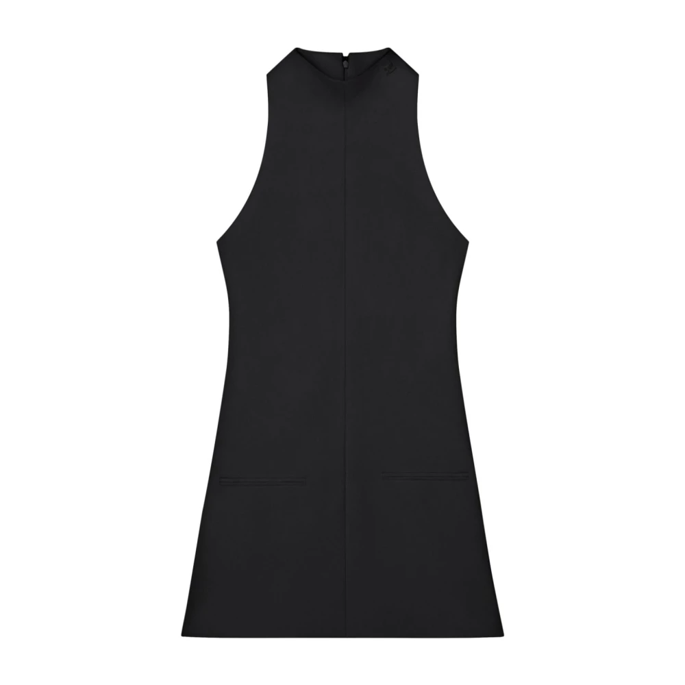 Courrèges Zwarte A-lijn jurk met zakken Black Dames