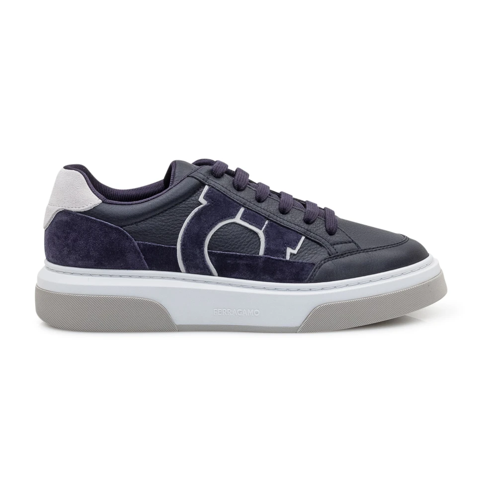 Ferragamo Gancini Low-Top Sneaker Heren Schoenen Blauw