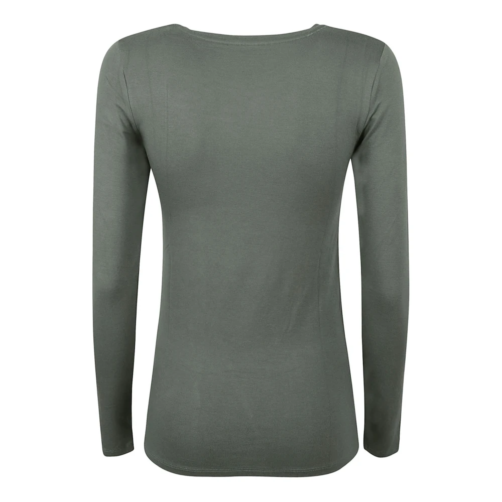 majestic filatures Groene Viscose Elastaan T-shirts en Polos Green Dames