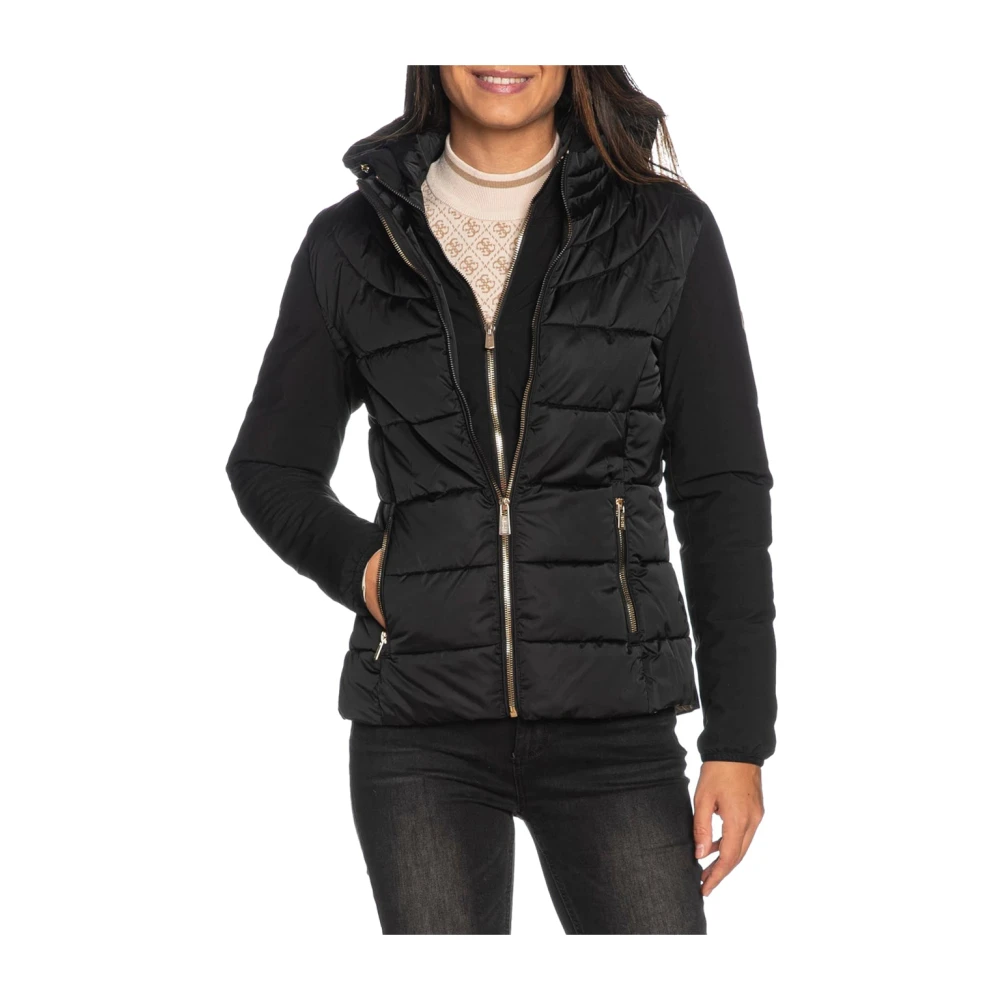 YES ZEE Gewatteerde Zwarte Jas met Afneembaar Vest Black Dames