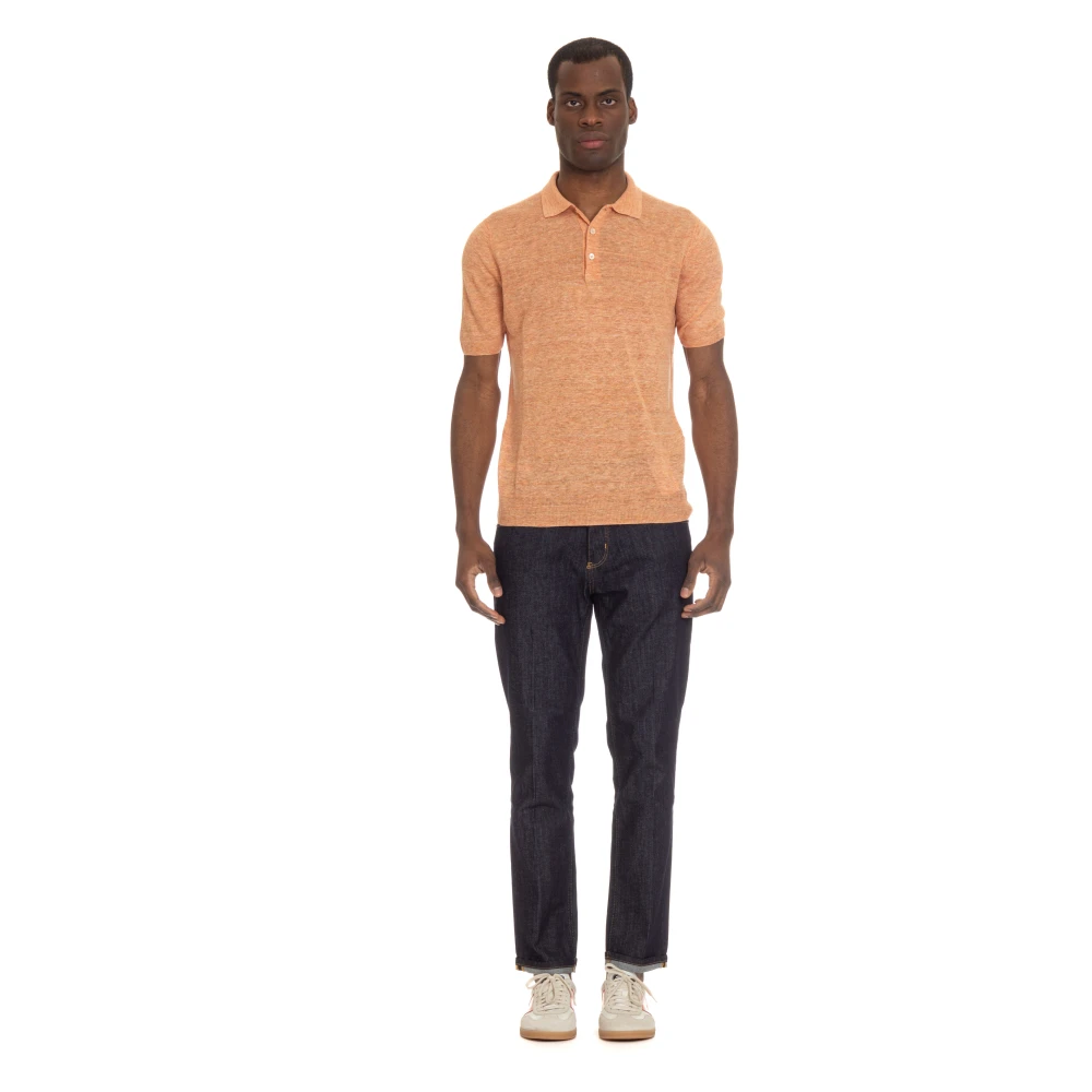 Gran Sasso Polo Shirts Orange Heren