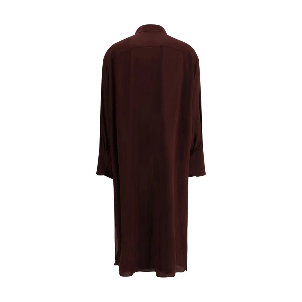 alexander mcqueen Zijden Chemisier Jurk Brown Dames