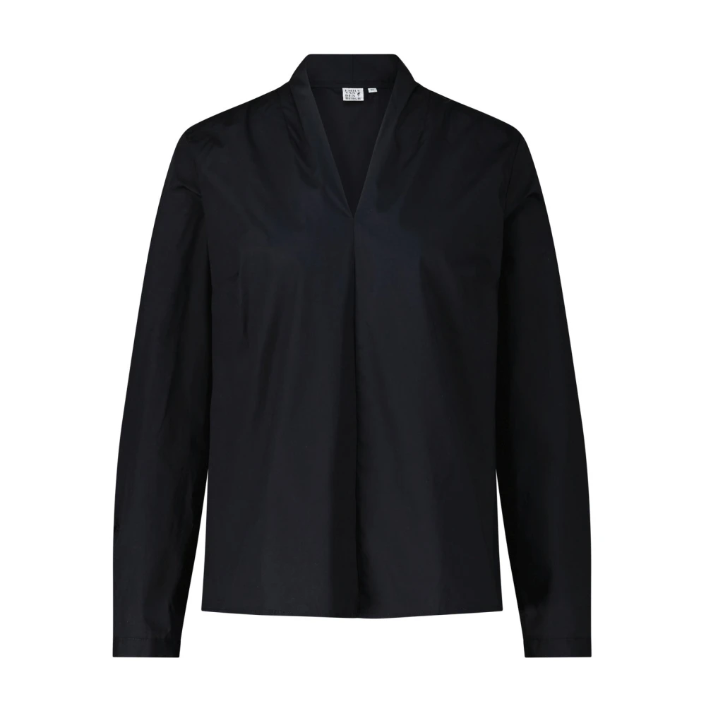 Emily Van den Bergh Blouse met V-hals Klassieke Stijl Black Dames