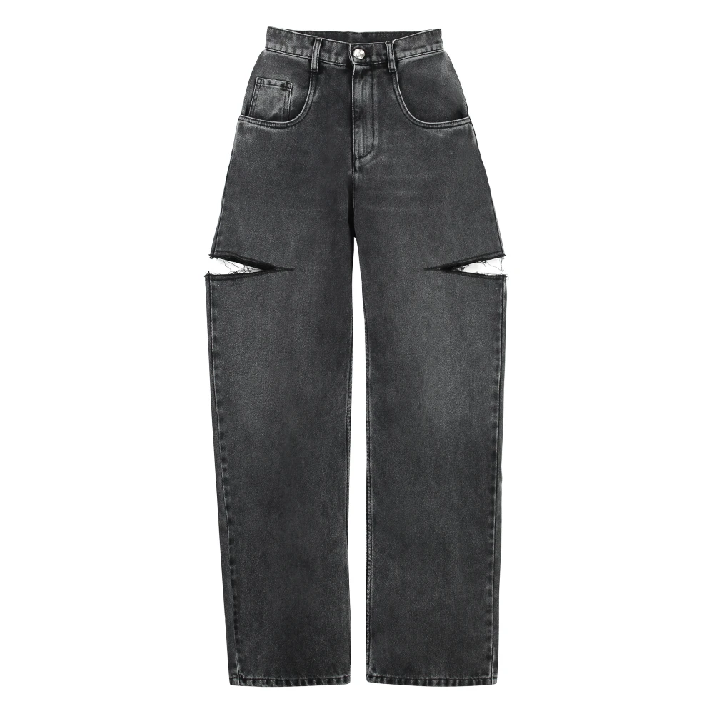 Maison Margiela Women's Gray Cut-Out Jeans - Loose Fit Jeans - 2XS - Jeans