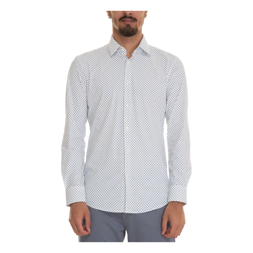 Boss Casual Shirt met Jurk Hals White Heren