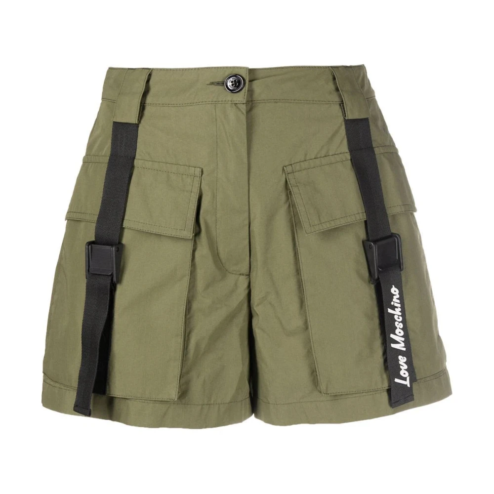 Love Moschino Casual Groene Katoen Nylon Shorts Green Dames