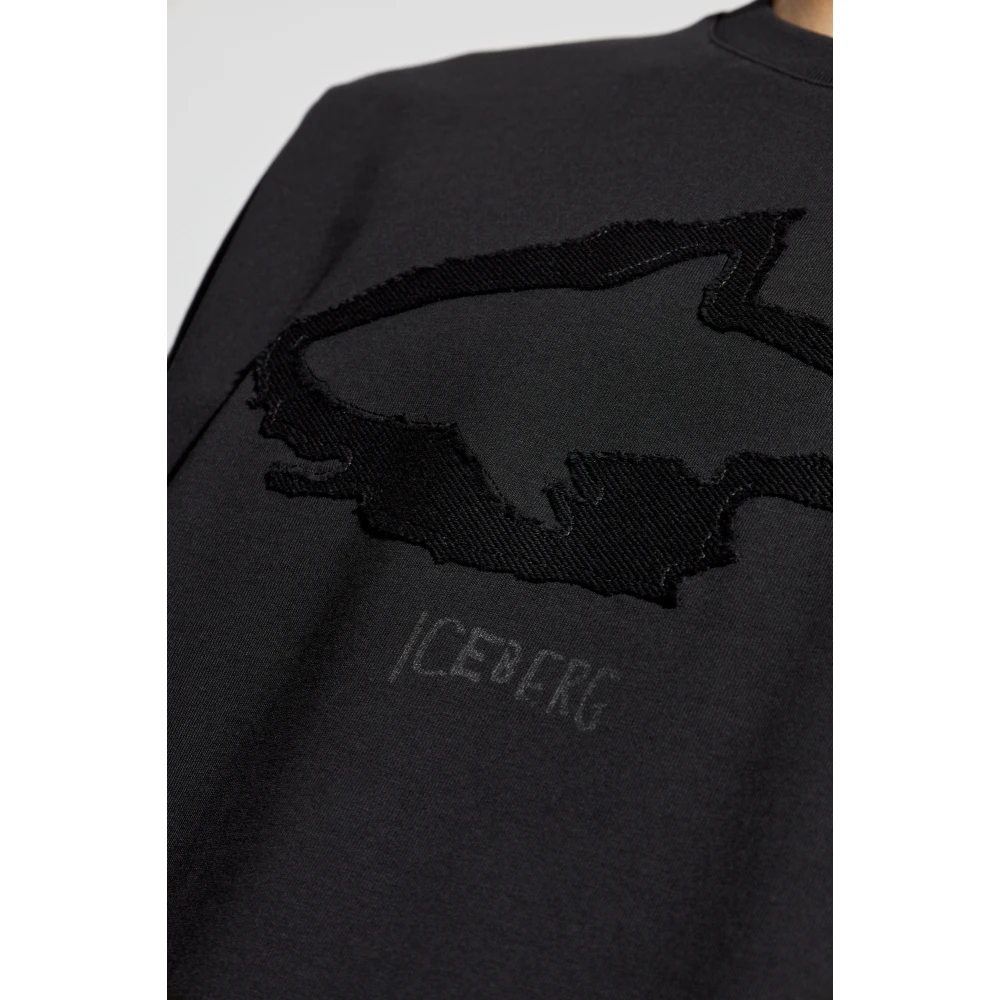 Iceberg T-shirt met logo Black Heren
