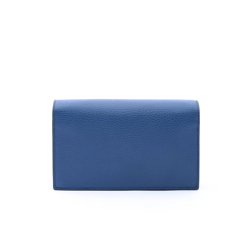 Gucci Leren Ketting Portemonnee Blue Dames
