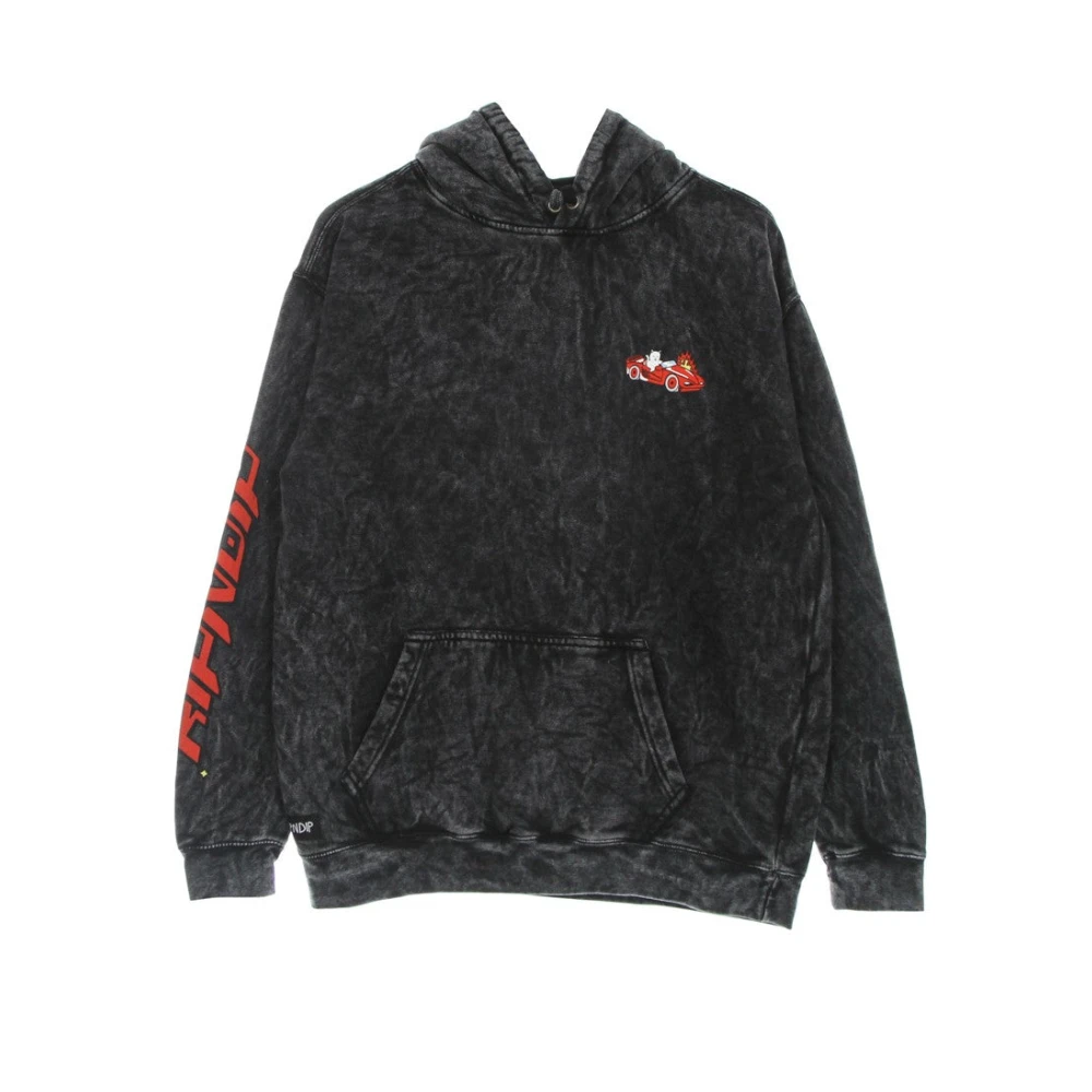 Ripndip Zwarte Mineral Wash Racer Hoodie Heren Gray Heren
