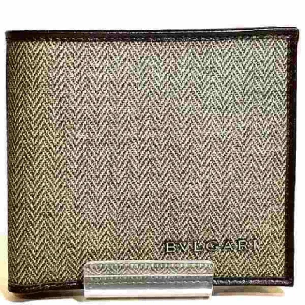 Bvlgari Vintage Pre-owned Canvas wallets Blue Dames