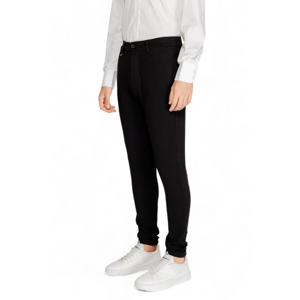 Antony Morato Zwarte broek met ritssluiting en knoopsluiting Black Heren