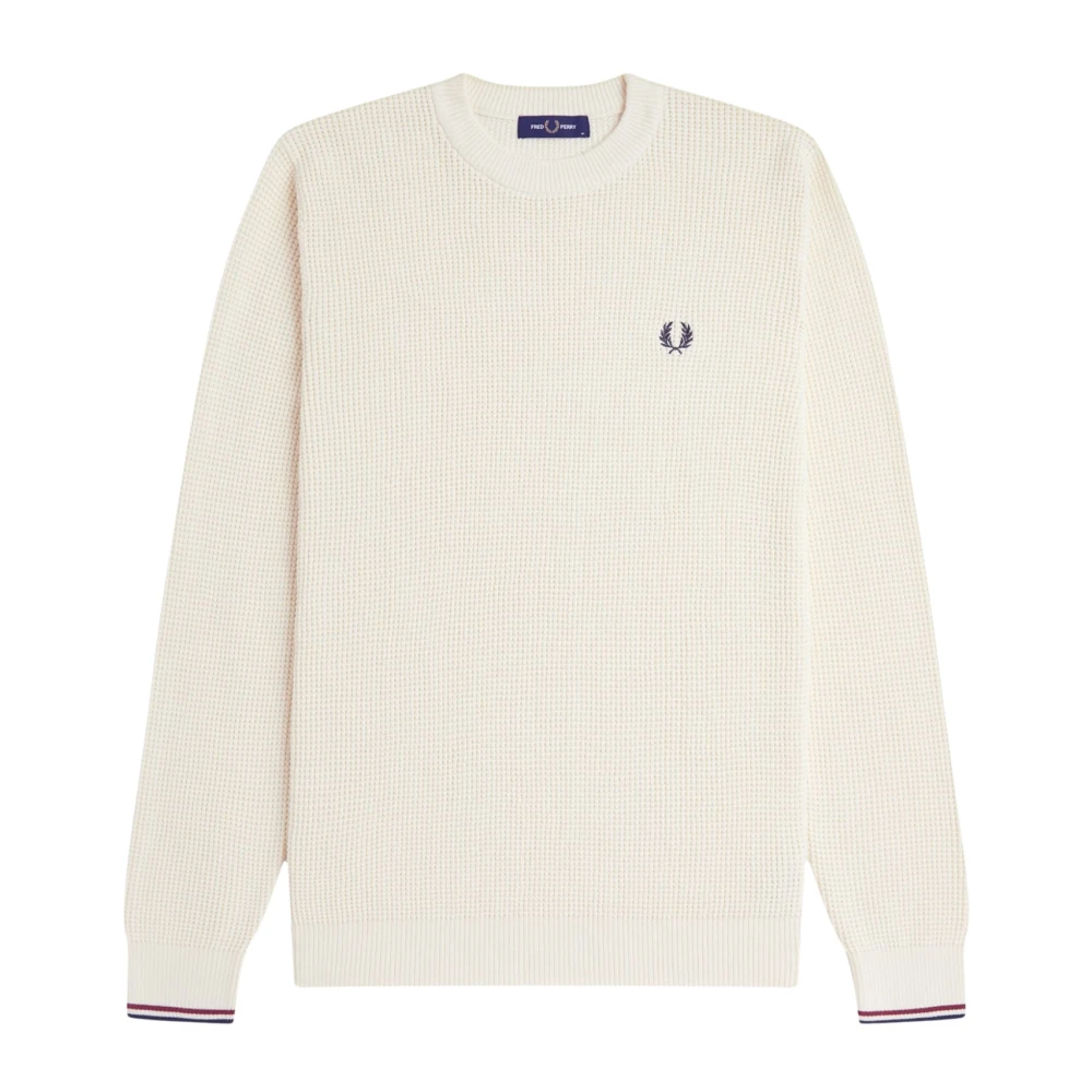 Pullover FRED PERRY Waffle Stitch Jumper Ecru M - Bild 6