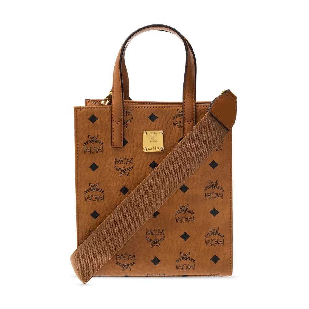 MCM Schoudertas met logo Brown Dames