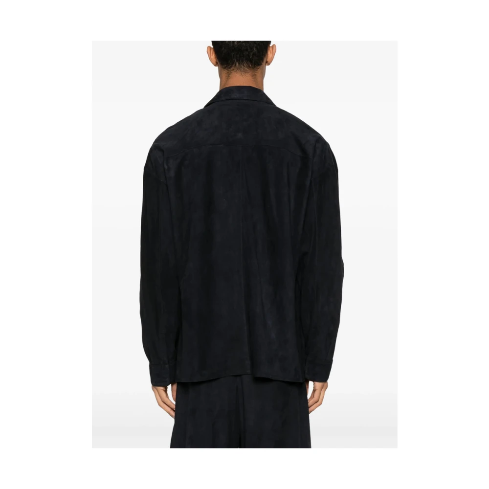 Emporio Armani Midnight Blue Overhemd met Drukknopen Blue Heren