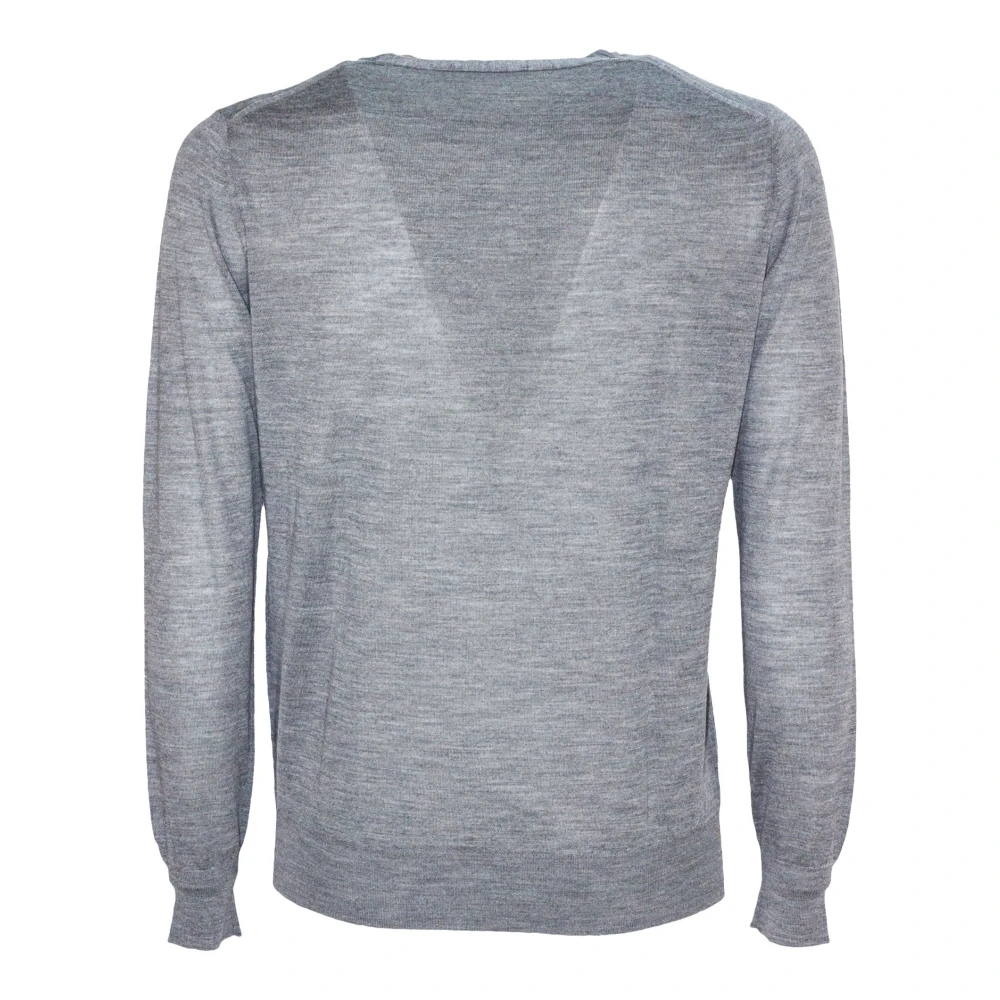 Kangra Grijze Wol Crew Neck Sweater Gray Heren