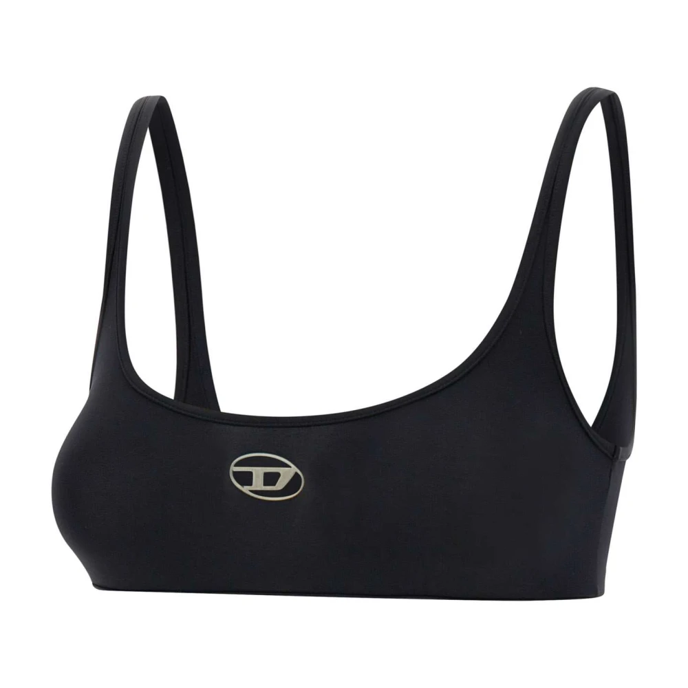 Diesel Zwarte Bralette met Centraal Logo Black Dames