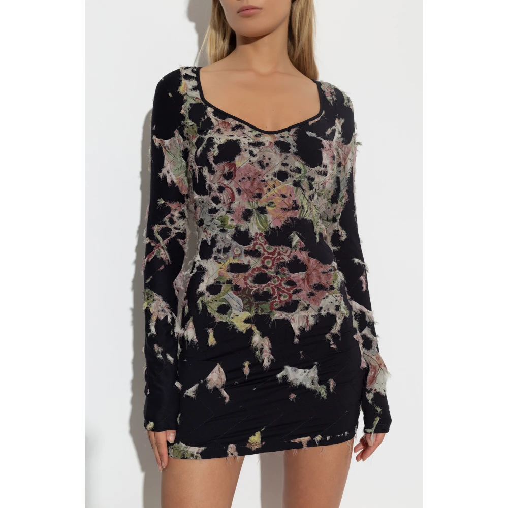 Diesel Jurk met ruwe afwerking D-Floci A17033 Multicolor Dames