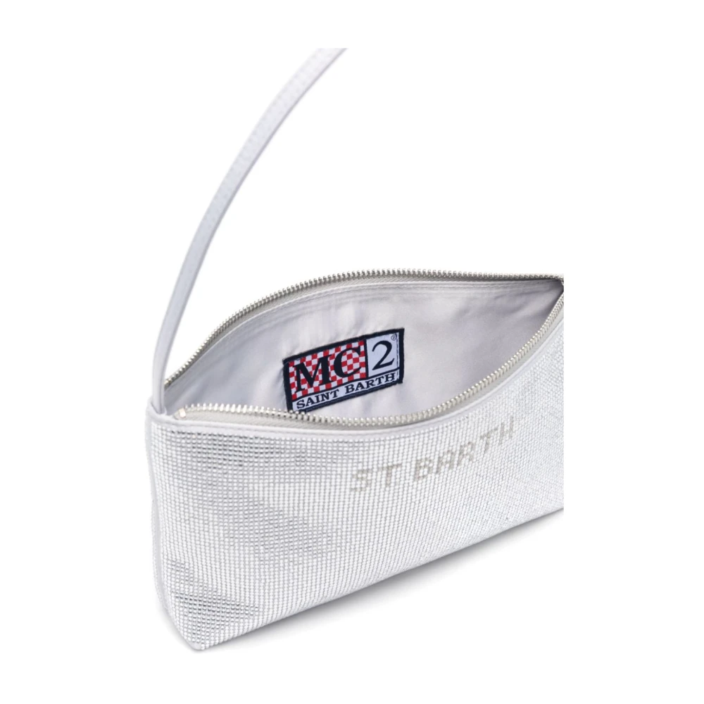 MC2 Saint Barth Strassy Zilveren Handtas met Strass Gray Dames