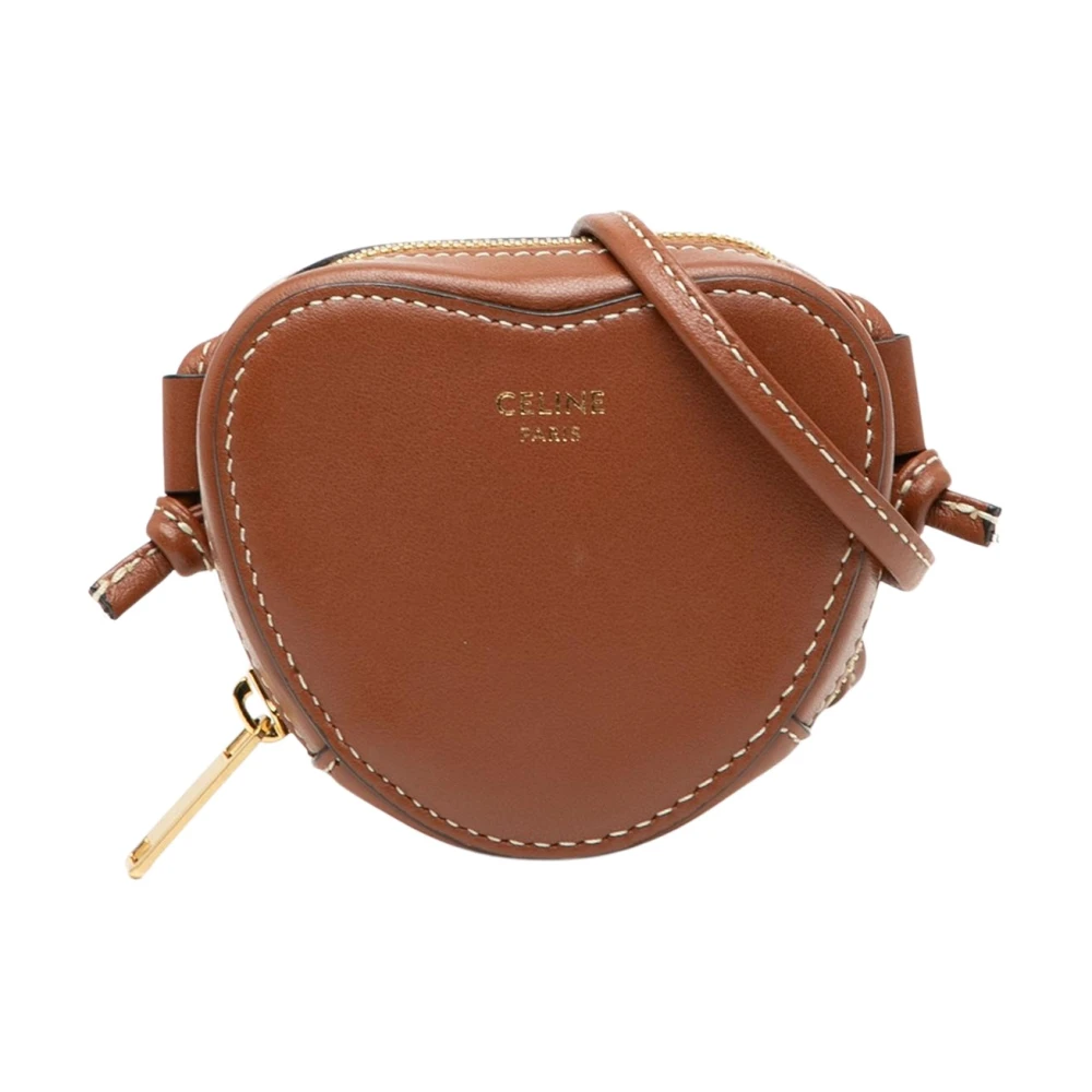Celine Vintage Women's Brown Pre-Owned Heart Crossbody Bag