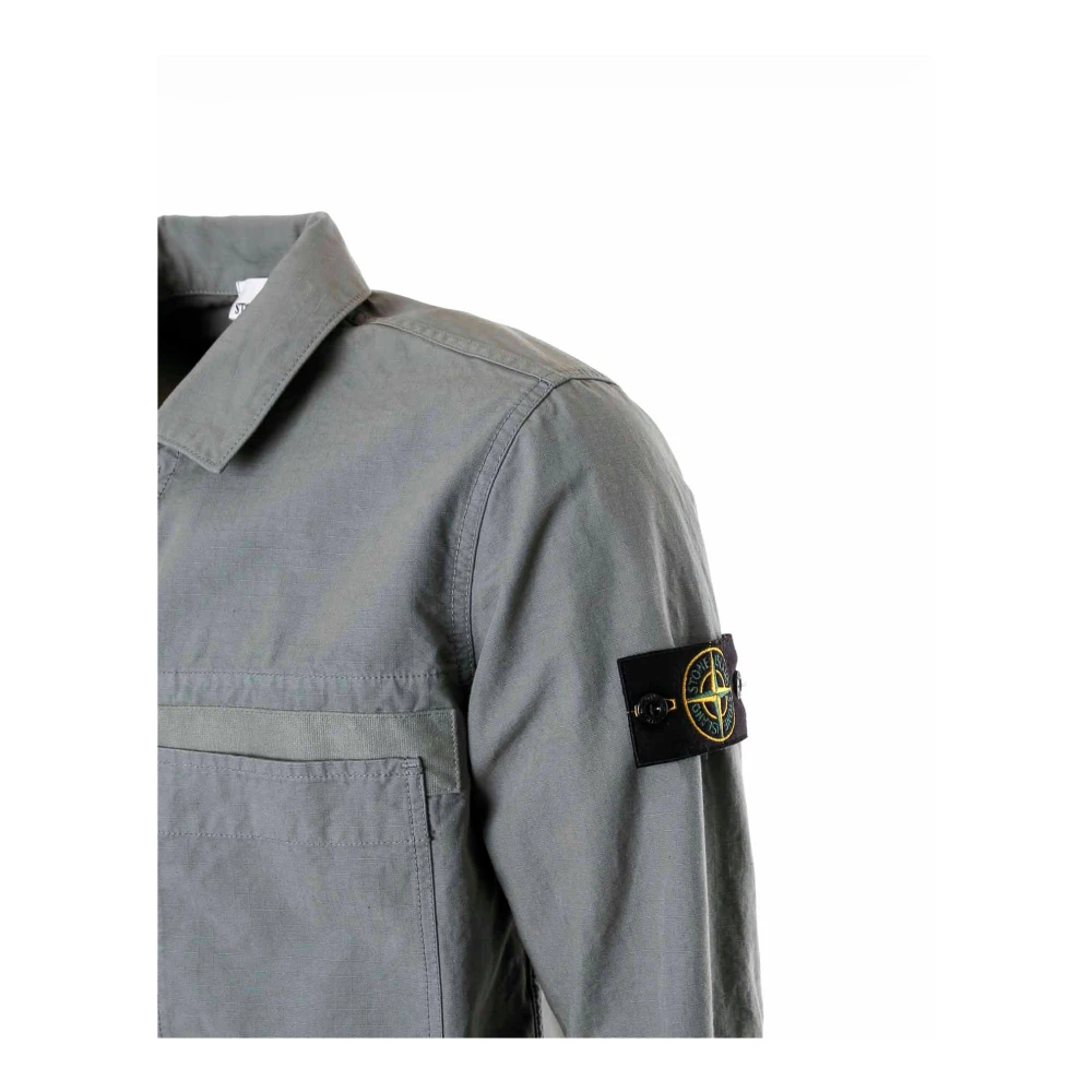 Stone Island Kent Kraag Overshirt Gray Heren
