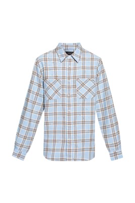chemise-en-coton-a-carreaux-bleue