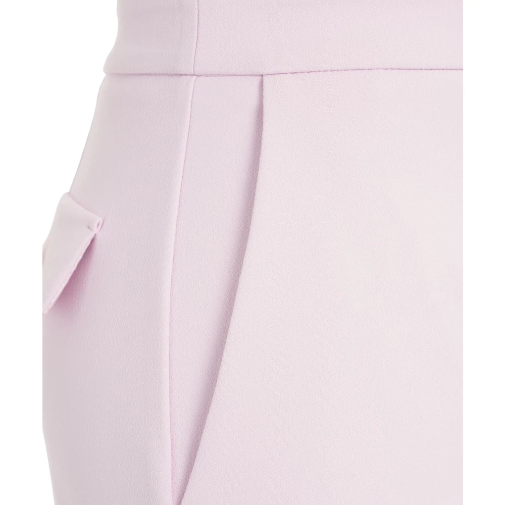 Elisabetta Franchi Roze Geknipte Crêpe Broek Pink Dames