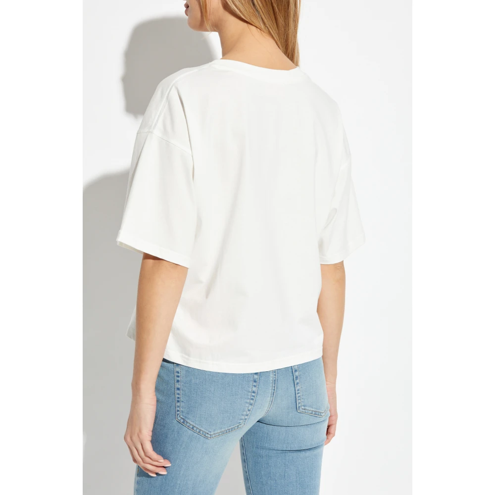 Diesel T-shirt T-Buxt-Crop-Od White Dames