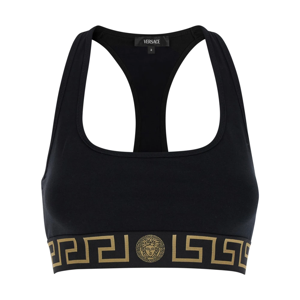 Versace Zwarte Sportbeha U-hals Mouwloos Black Dames