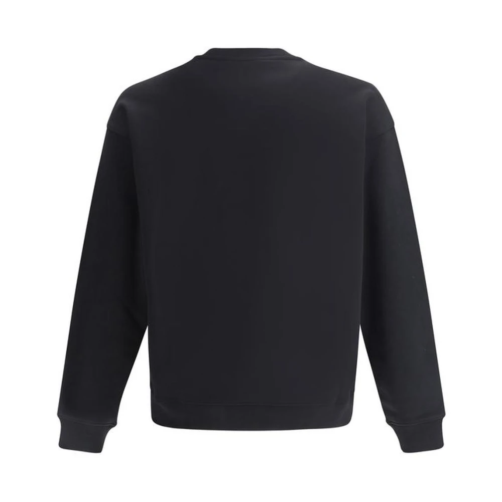 Moschino Teddybeer Katoenen Sweatshirt met Geribbelde Details Black Heren