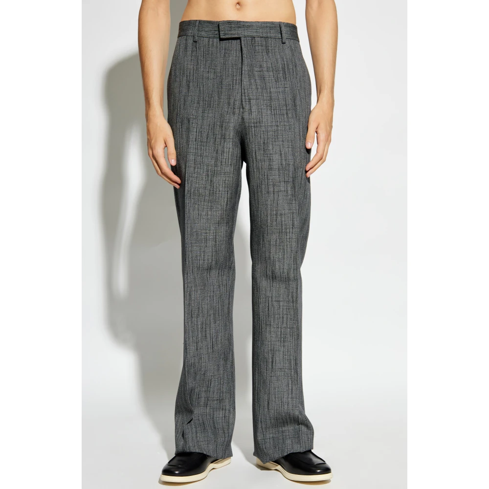 Salvatore Ferragamo Gekreukelde broek Gray Heren
