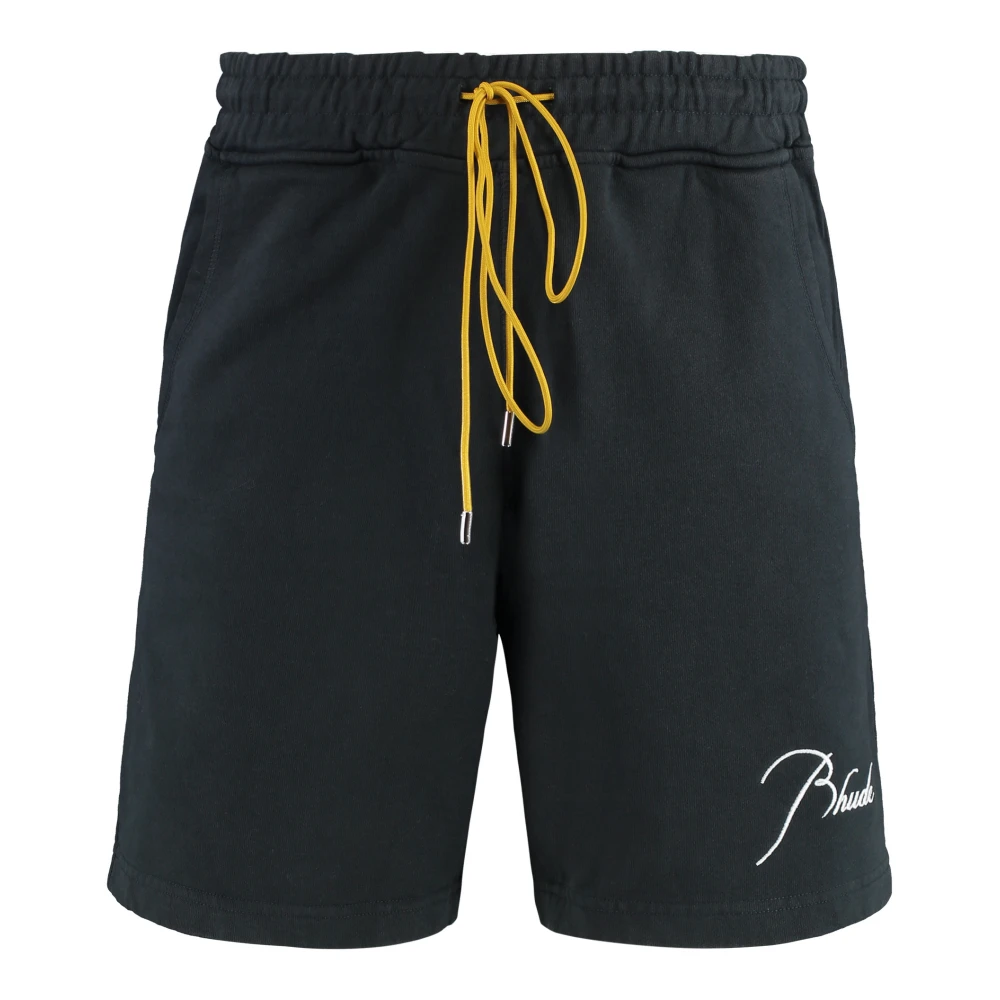 Rhude Katoenen shorts met contrasterend kleurenlogo Black Heren