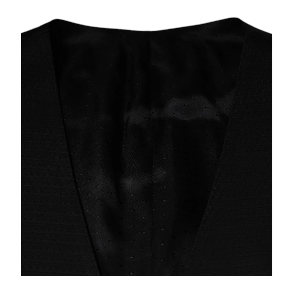 Dolce & Gabbana Zwart Wol Formeel Vest Jurk Black Heren