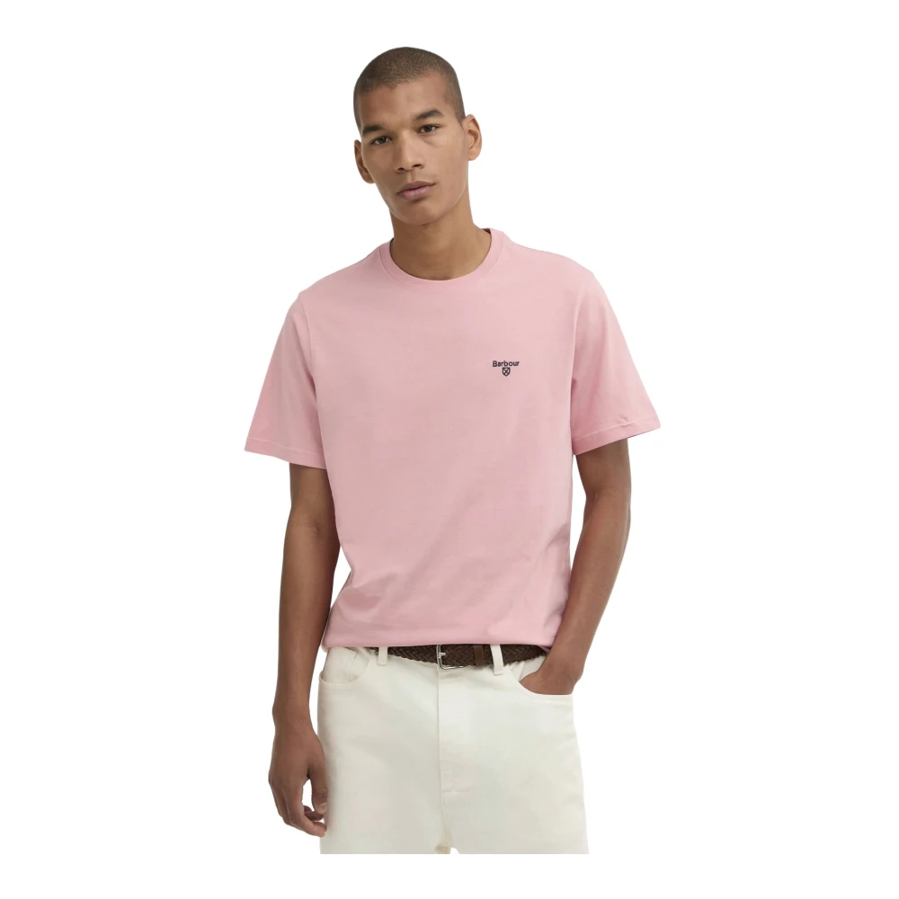 Barbour Mannelijk Roze Tops Heren, L, Essential Sports Tee