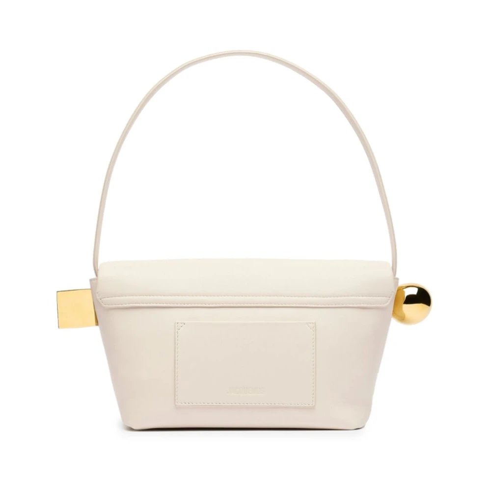 Jacquemus Stijlvolle Ivoor Leren Handtas met Geometrische Charme White Dames