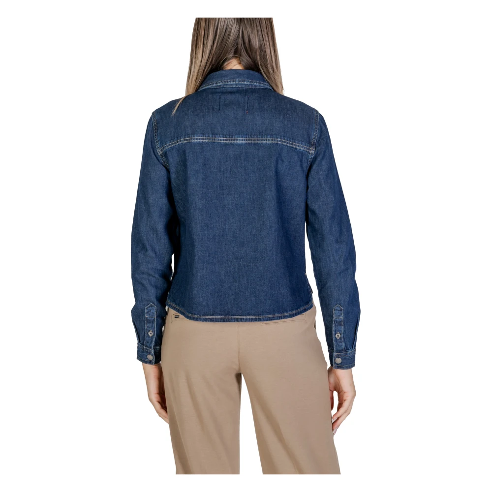 Street One Blauwe Katoenen Shirt met Automatische Knopen Blue Dames